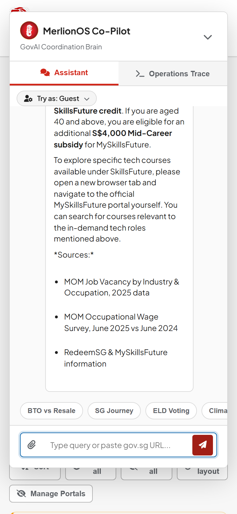 MerlionOS Multi-Hop Step 3: SkillsFuture Course Answer & Citations